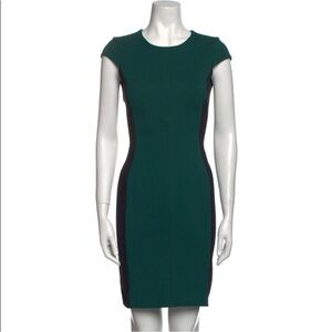 Intermix green black colorblock midi dress